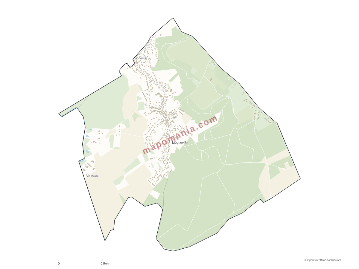 Carte de Mogneville à personnaliser