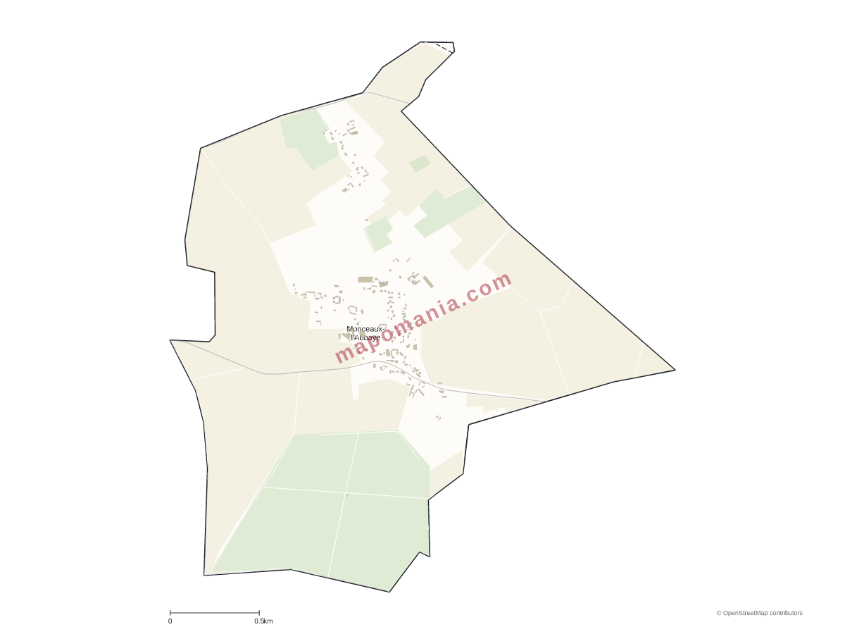 Carte de Monceaux-l'Abbaye à personnaliser