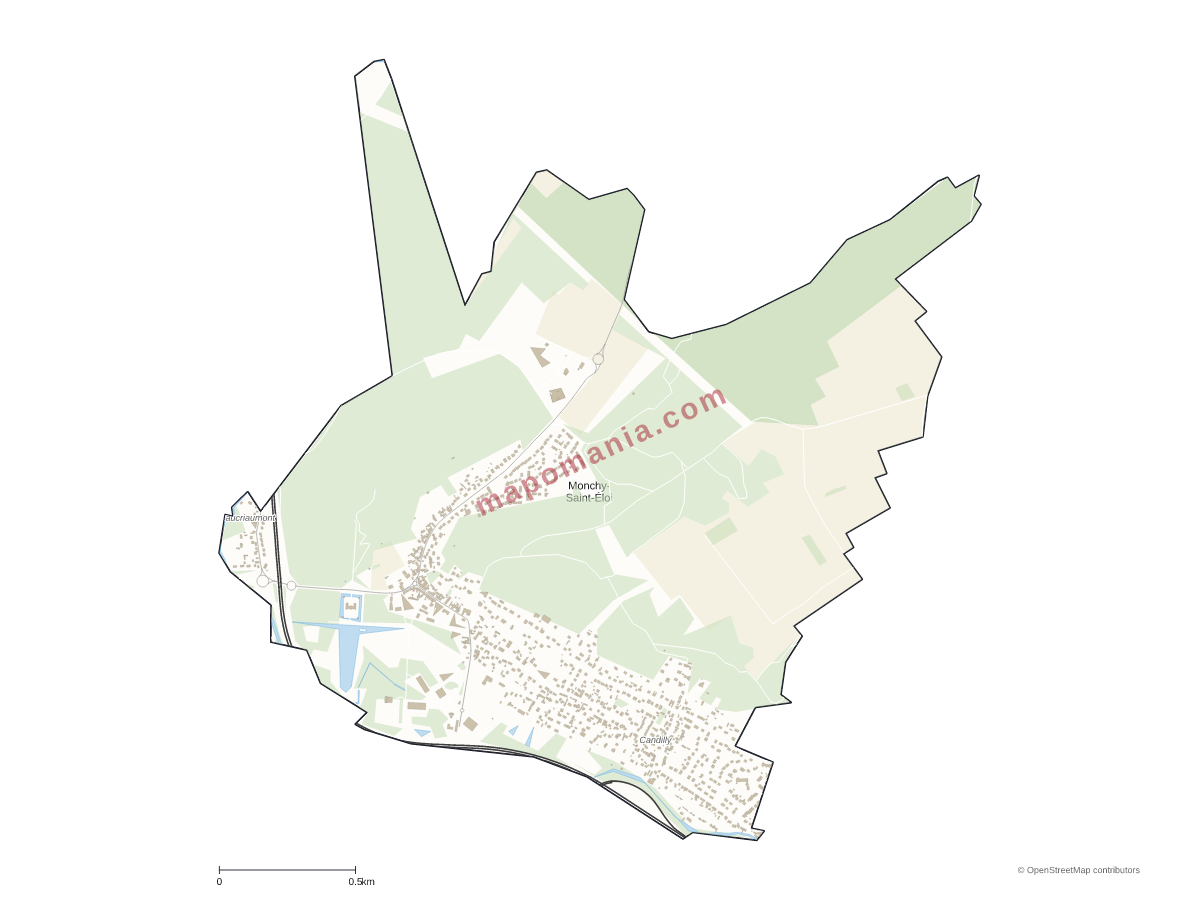 Carte de Monchy-Saint-Éloi à personnaliser