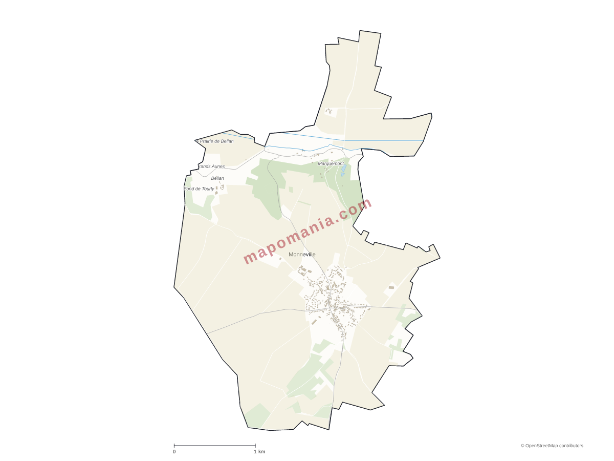 Carte de Monneville à personnaliser