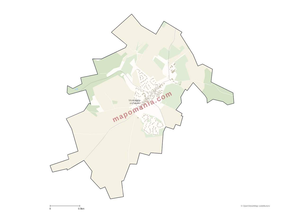 Carte de Montagny-en-Vexin à personnaliser