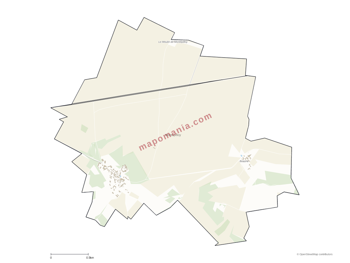 Carte de Montépilloy à personnaliser
