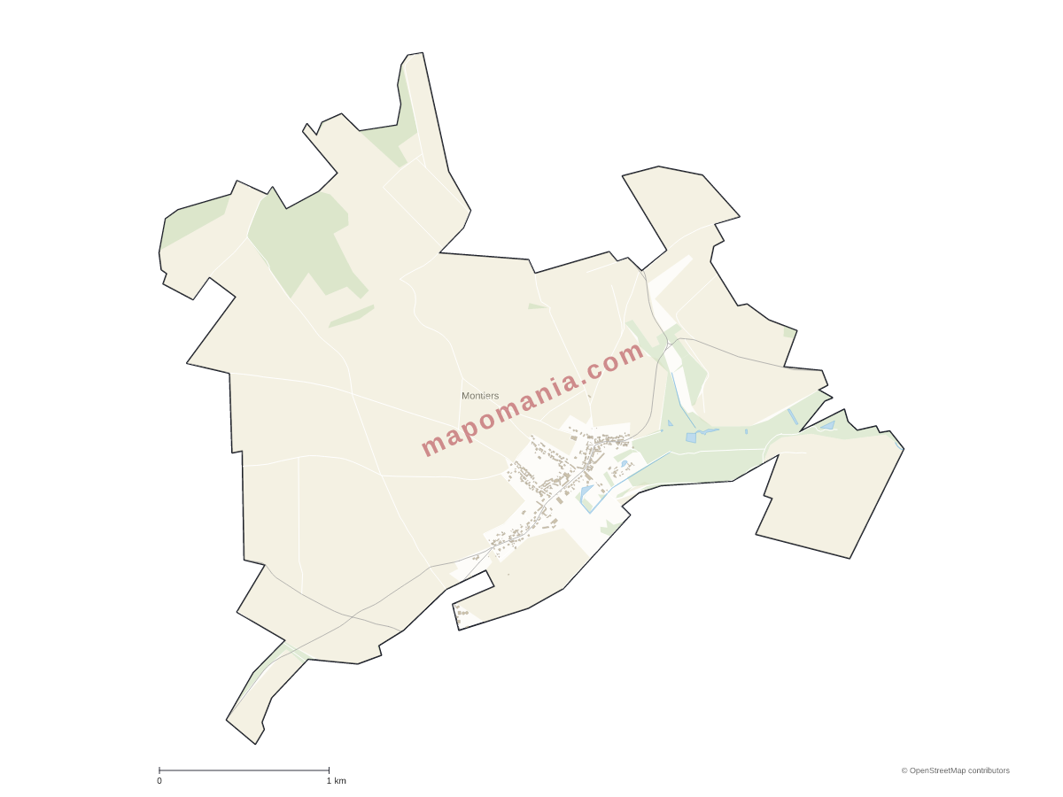 Carte de Montiers à personnaliser