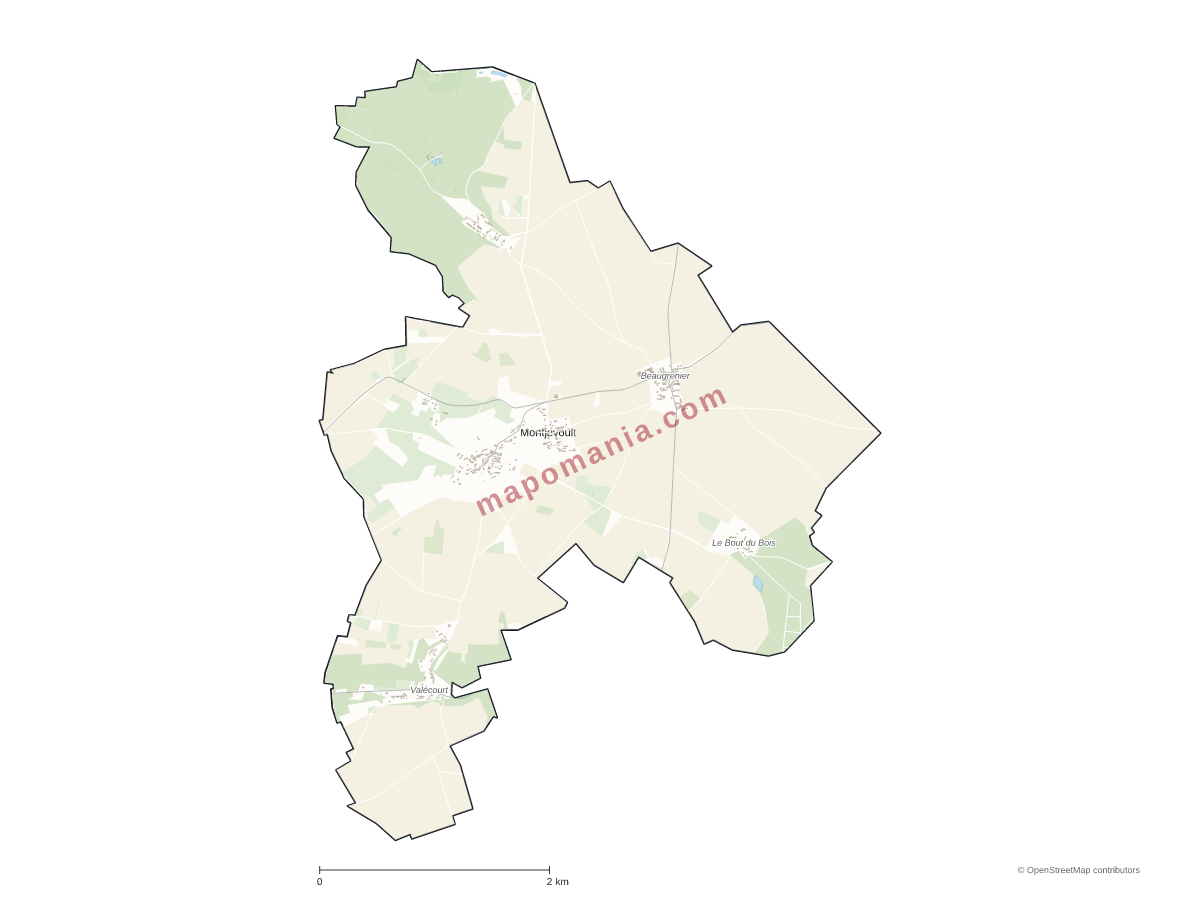 Carte de Montjavoult à personnaliser