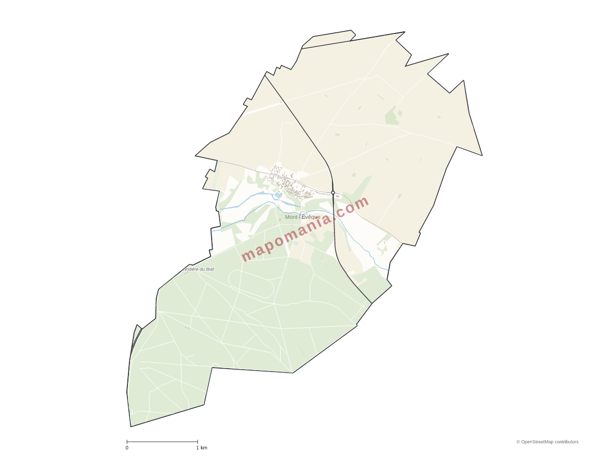 Carte de Mont-l'Évêque à personnaliser