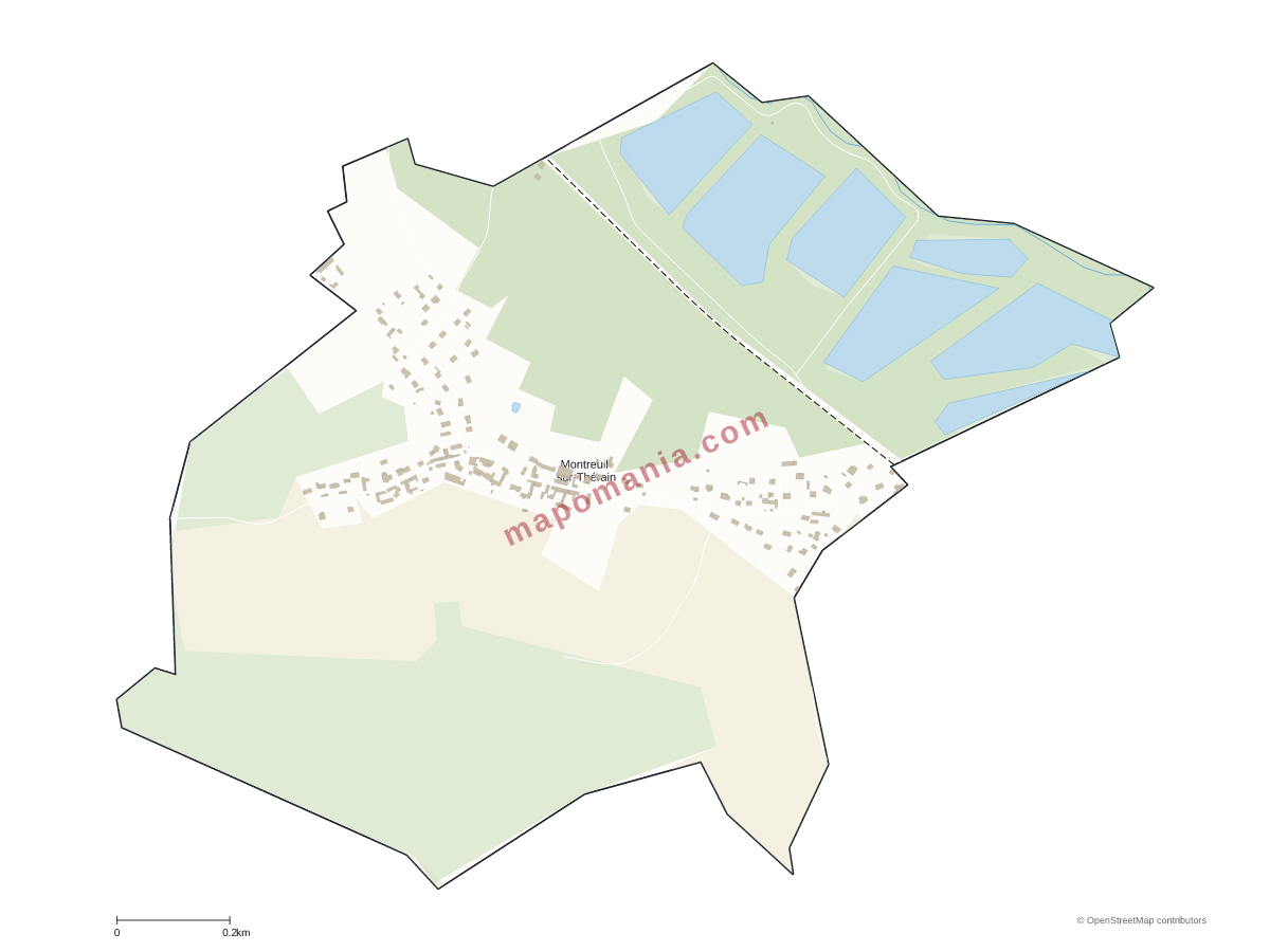 Carte de Montreuil-sur-Thérain à personnaliser
