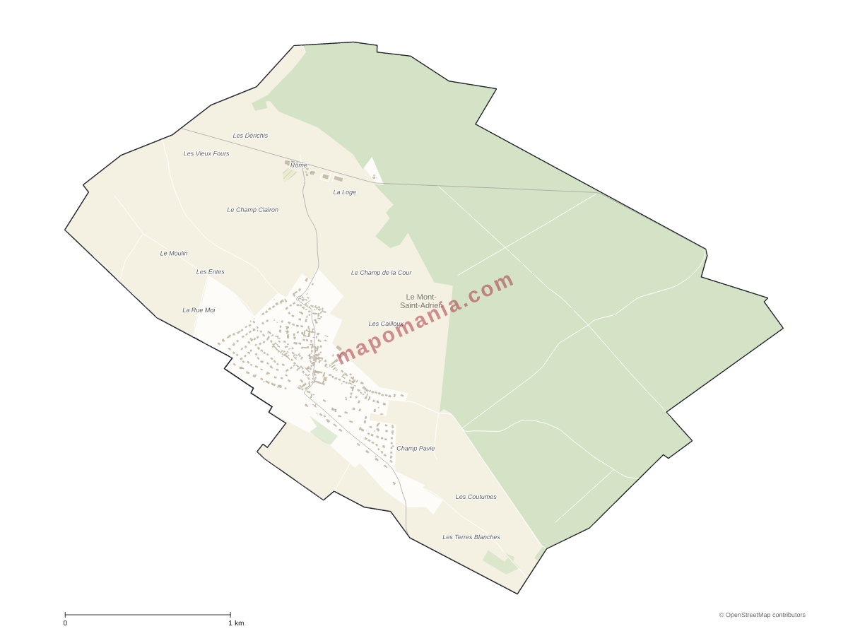 Carte de Le Mont-Saint-Adrien à personnaliser