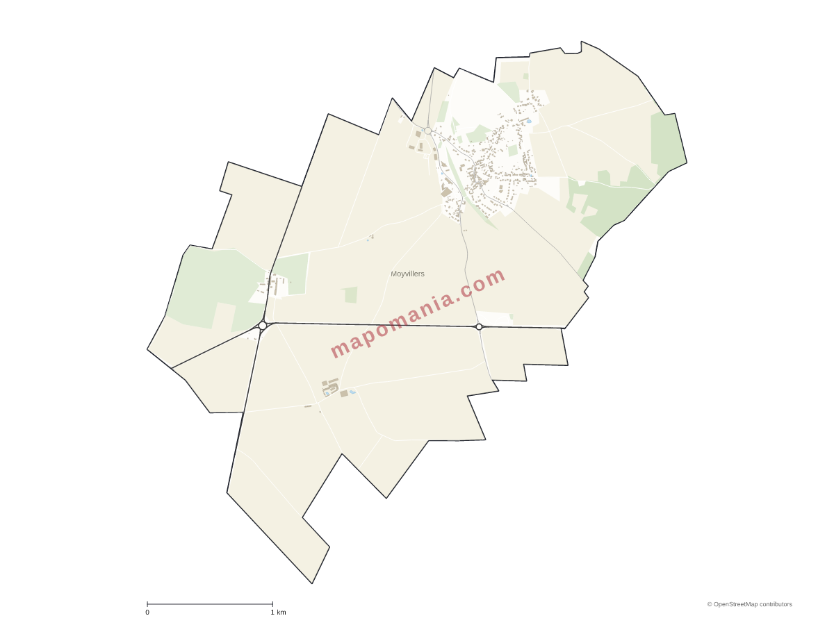 Carte de Moyvillers à personnaliser