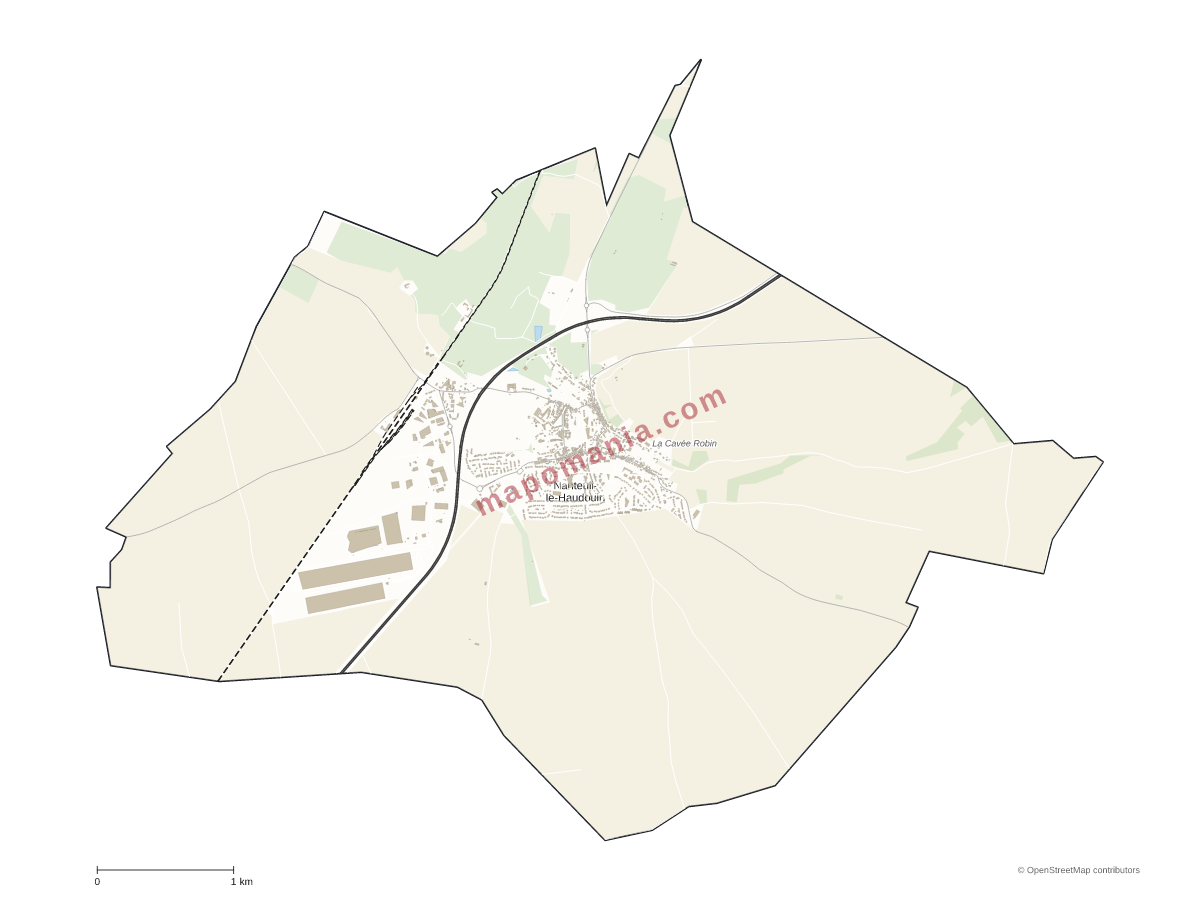 Carte de Nanteuil-le-Haudouin à personnaliser