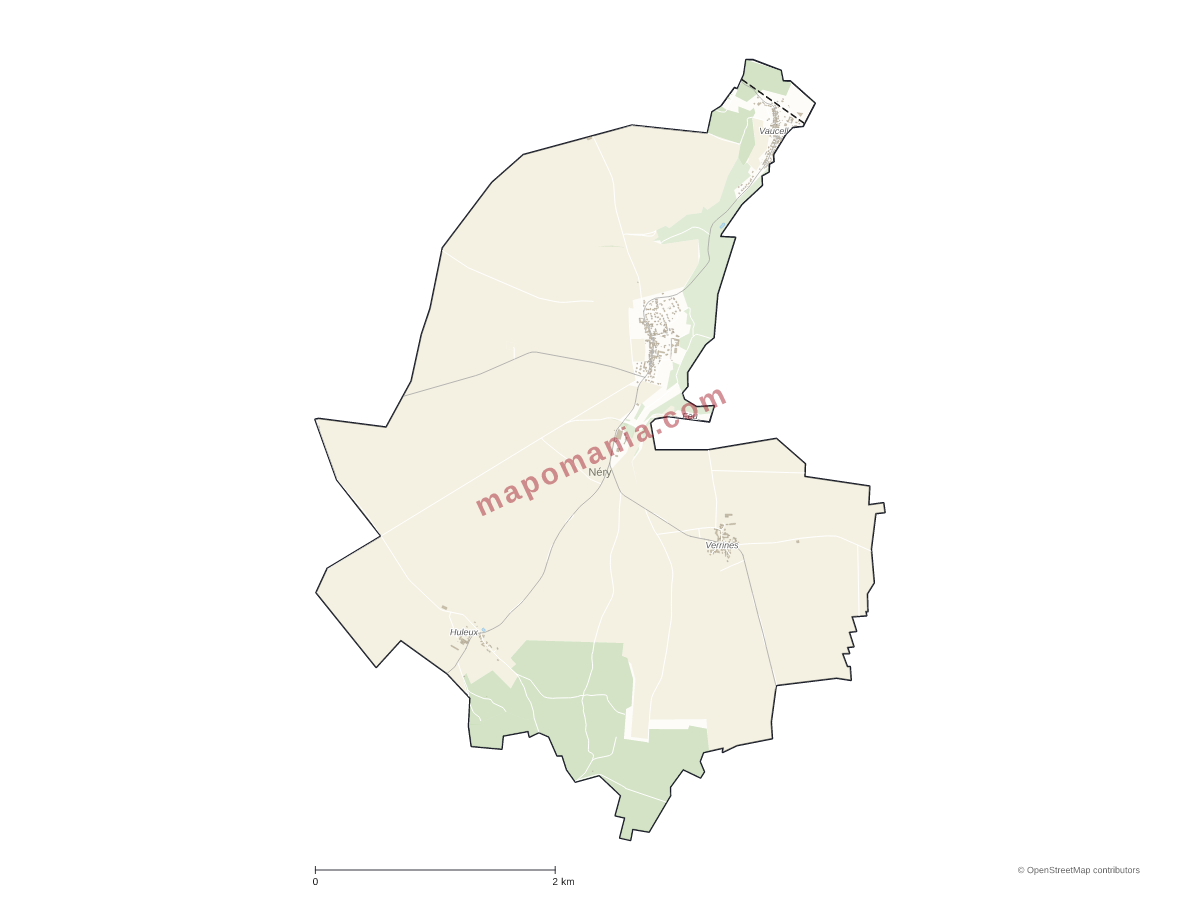 Carte de Néry à personnaliser