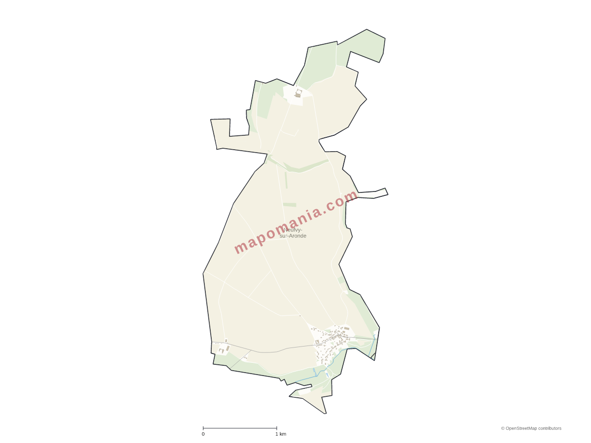 Carte de Neufvy-sur-Aronde à personnaliser