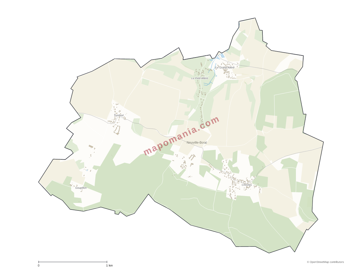 Carte de Neuville-Bosc à personnaliser