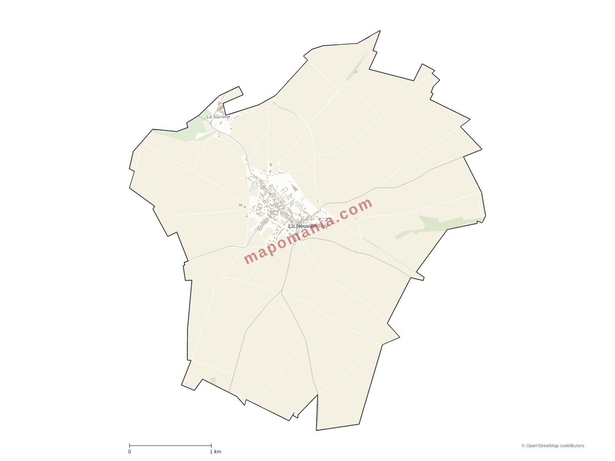 Carte de La Neuville-Roy à personnaliser