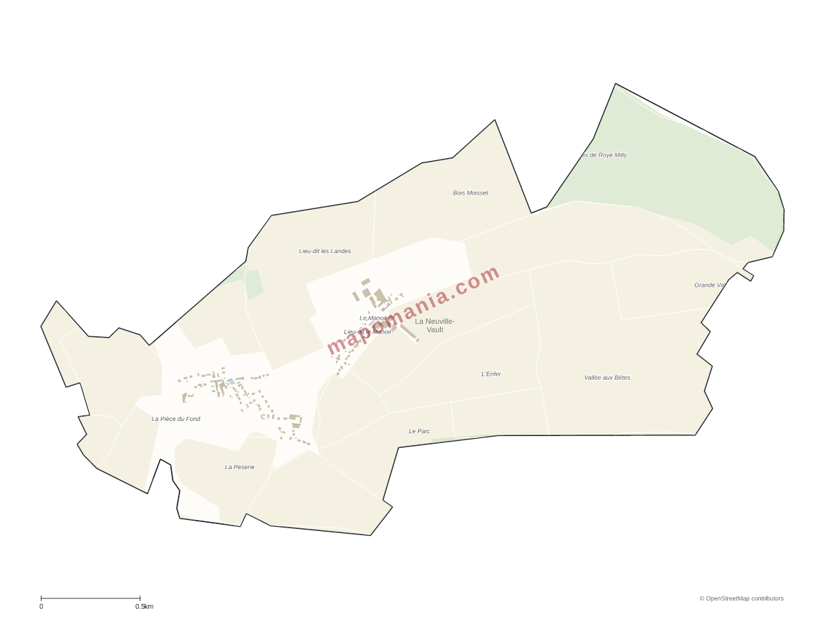 Carte de La Neuville-Vault à personnaliser