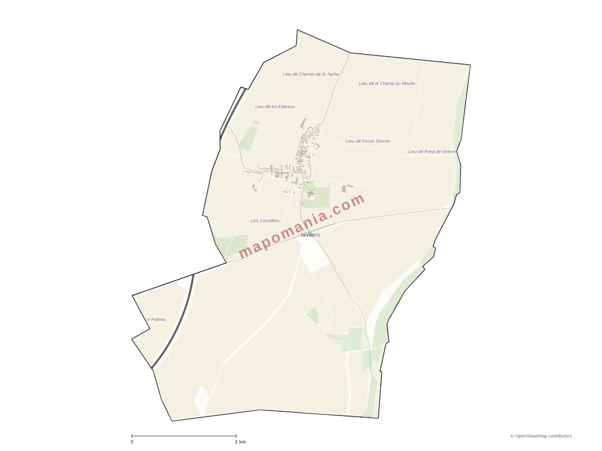 Carte de Nivillers à personnaliser