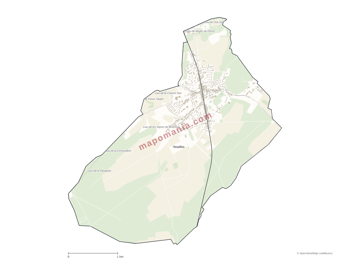 Carte de Noailles à personnaliser