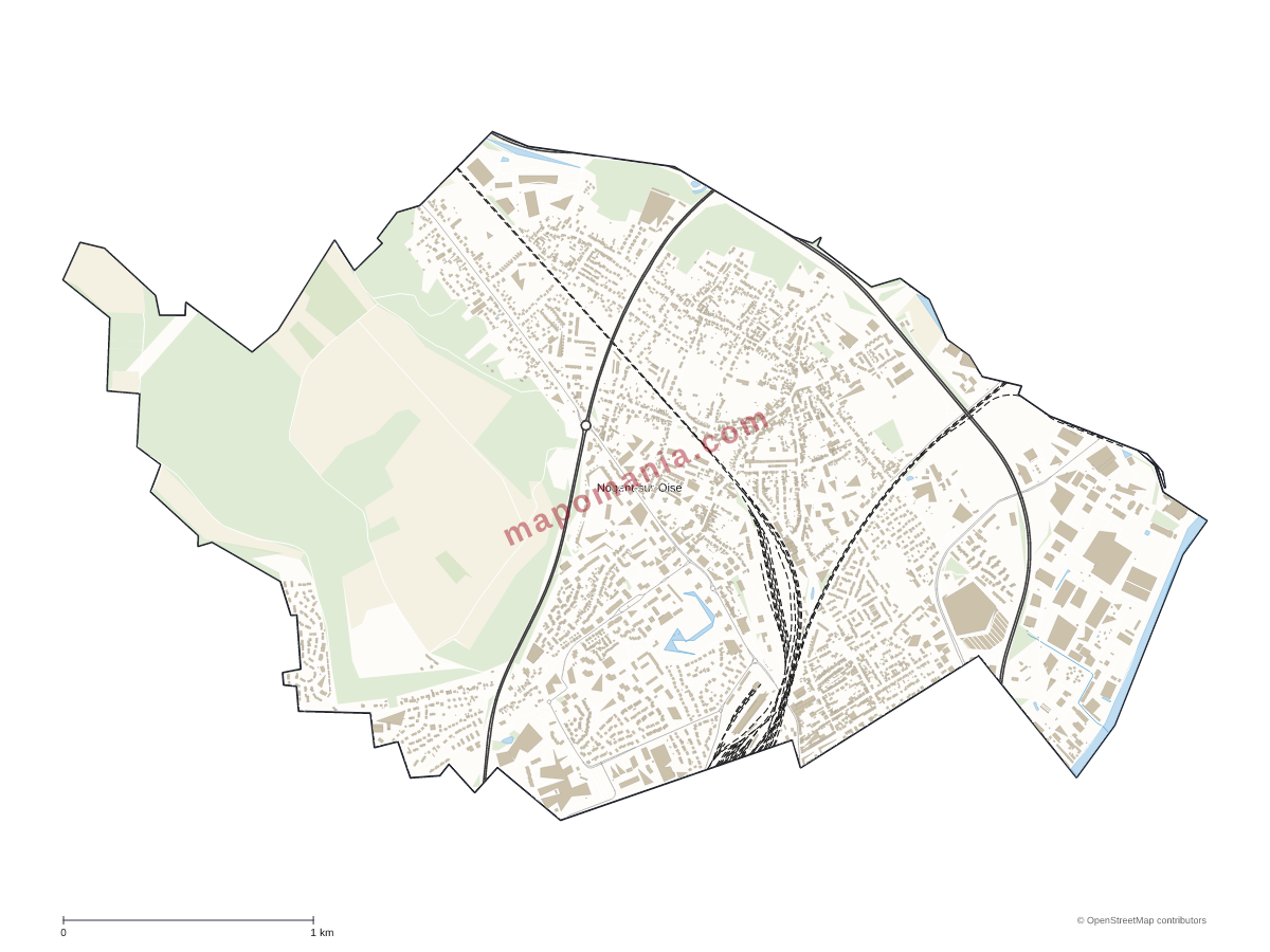 Carte de Nogent-sur-Oise à personnaliser