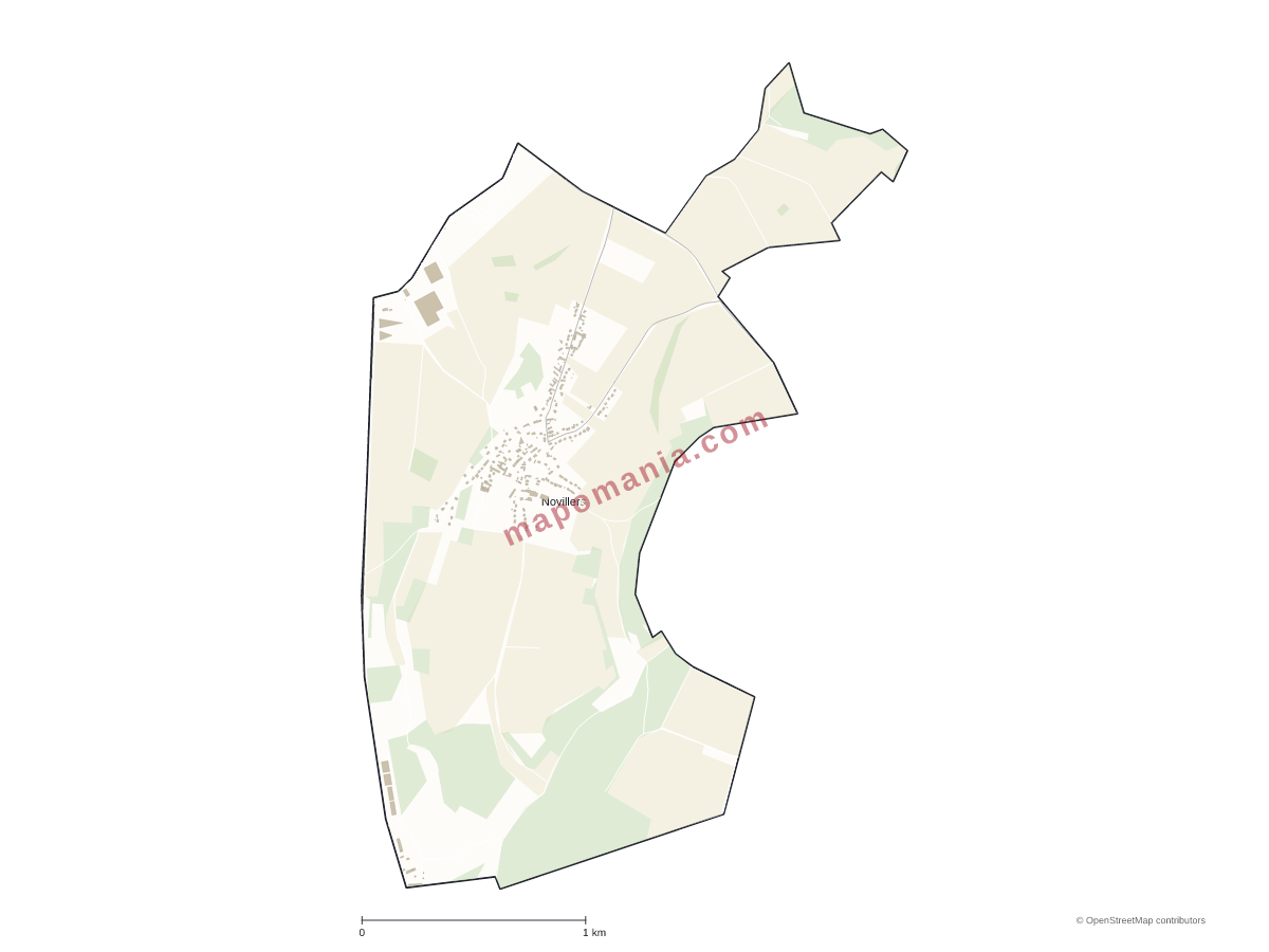 Carte de Novillers à personnaliser
