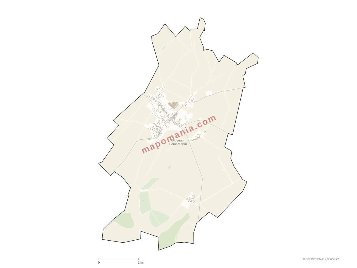 Carte de Noyers-Saint-Martin à personnaliser