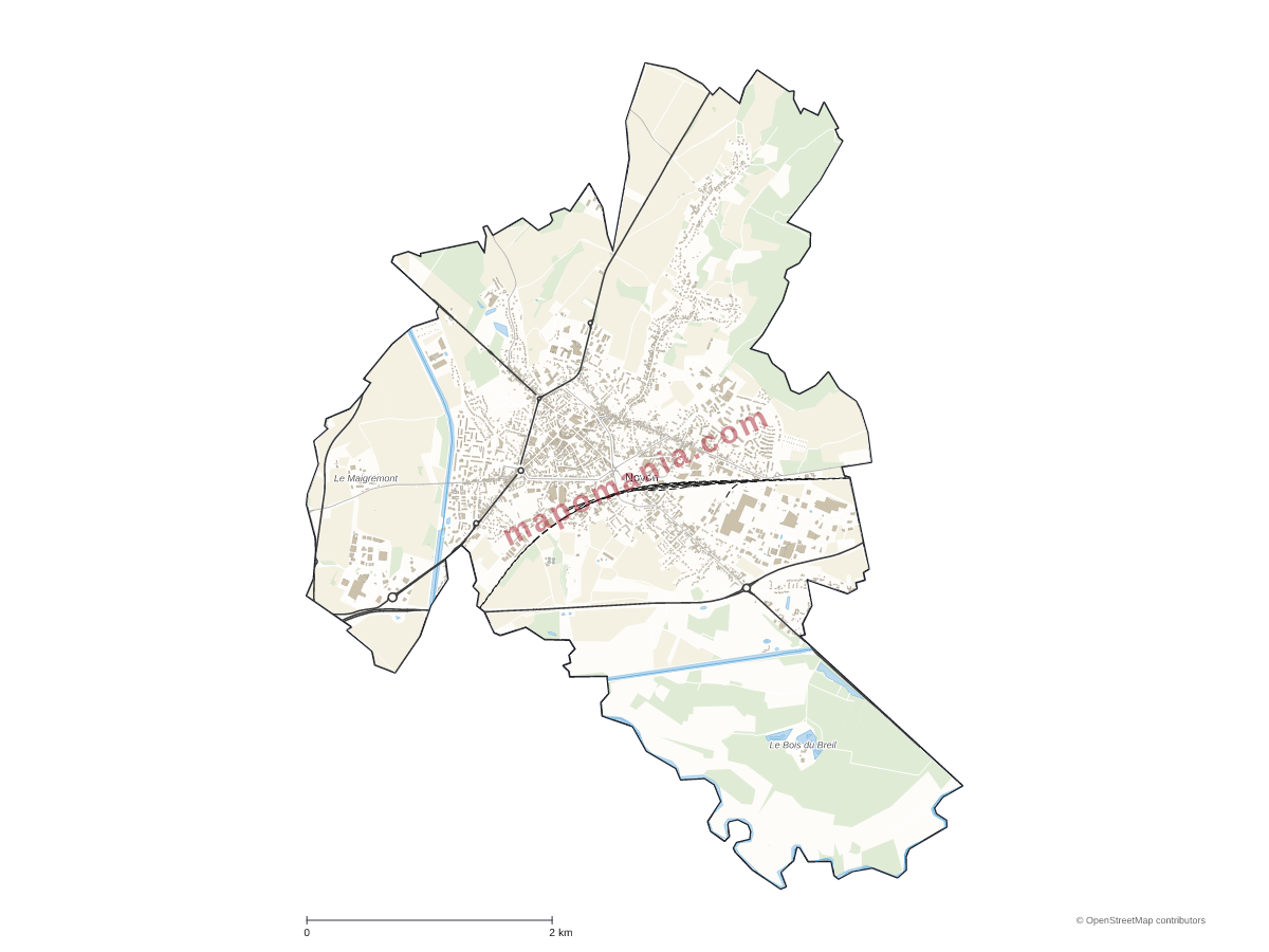 Carte de Noyon à personnaliser