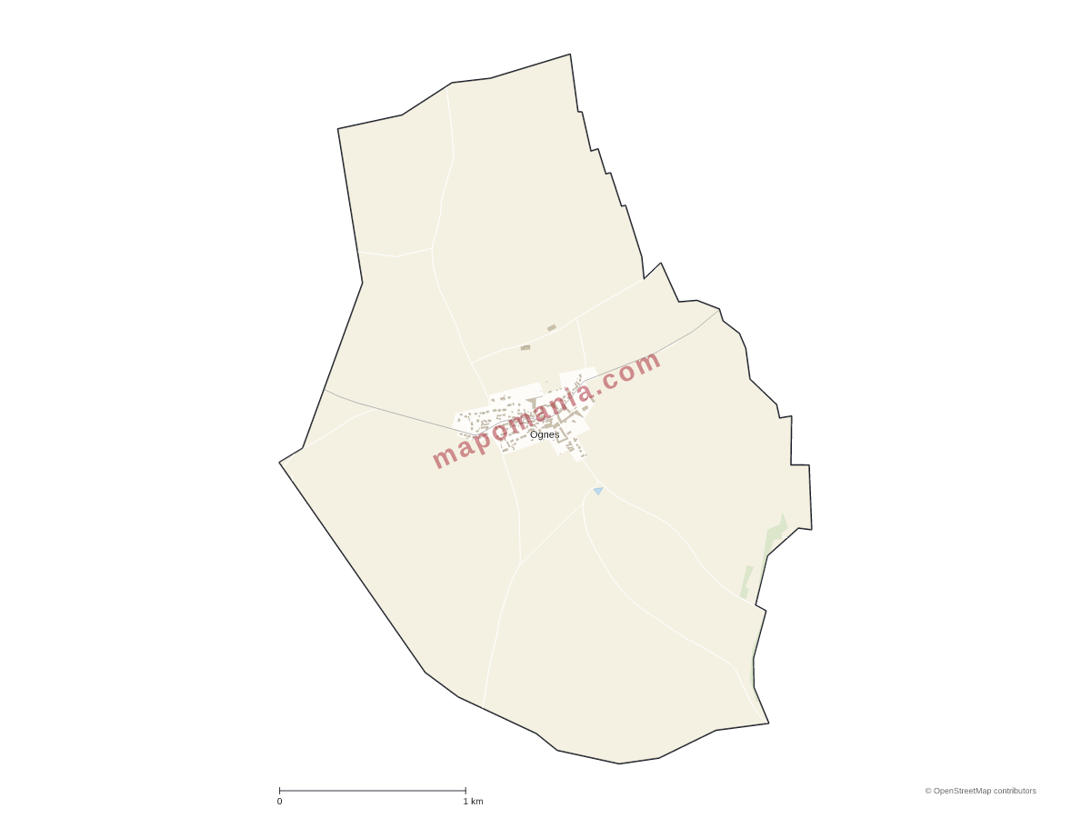 Carte de Ognes à personnaliser