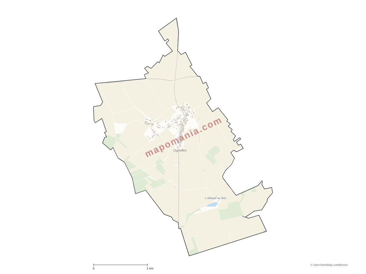 Carte de Ognolles à personnaliser