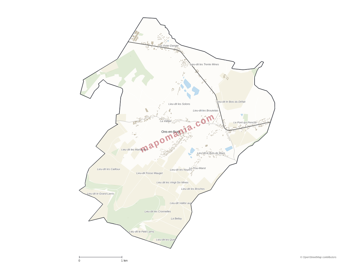Carte de Ons-en-Bray à personnaliser