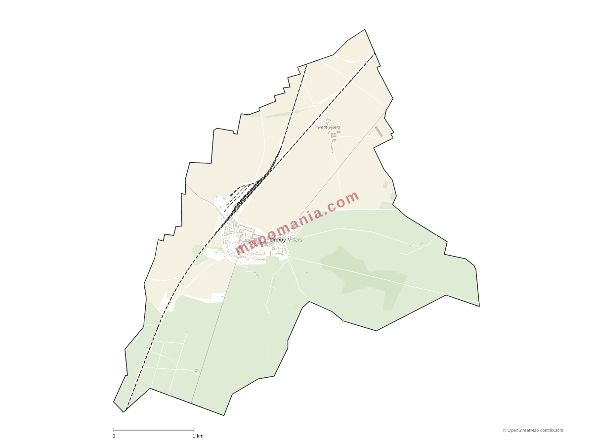 Carte de Ormoy-Villers à personnaliser
