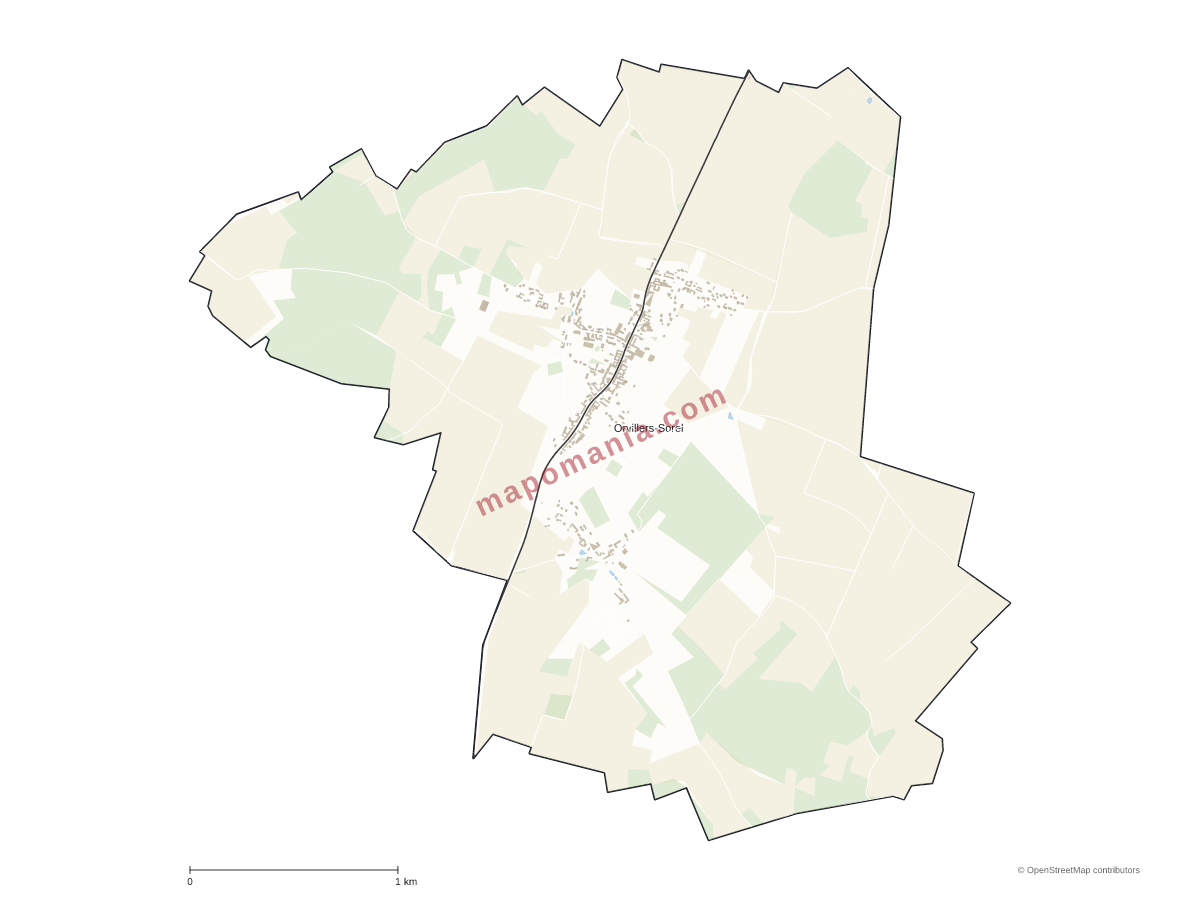 Carte de Orvillers-Sorel à personnaliser