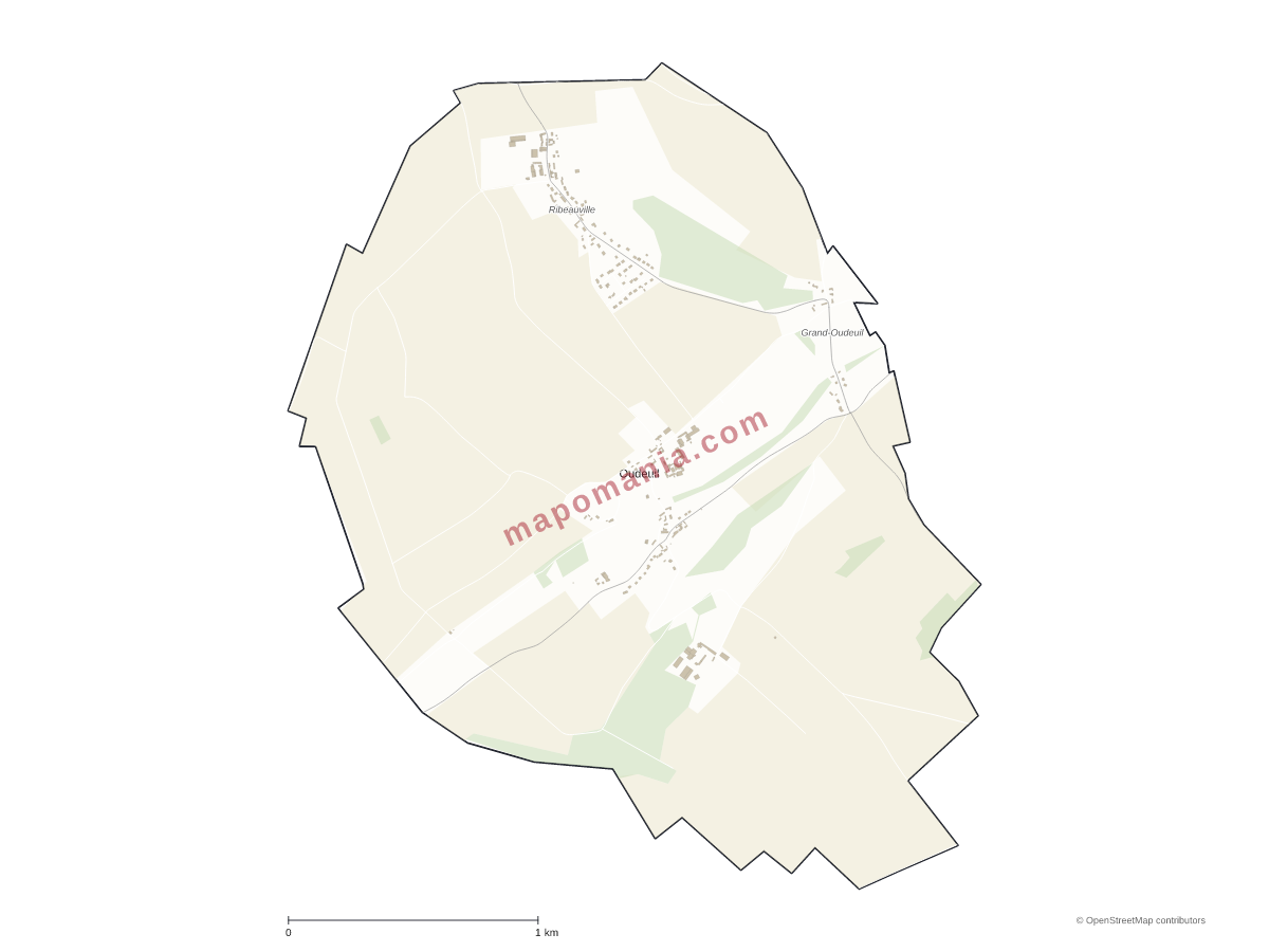 Carte de Oudeuil à personnaliser