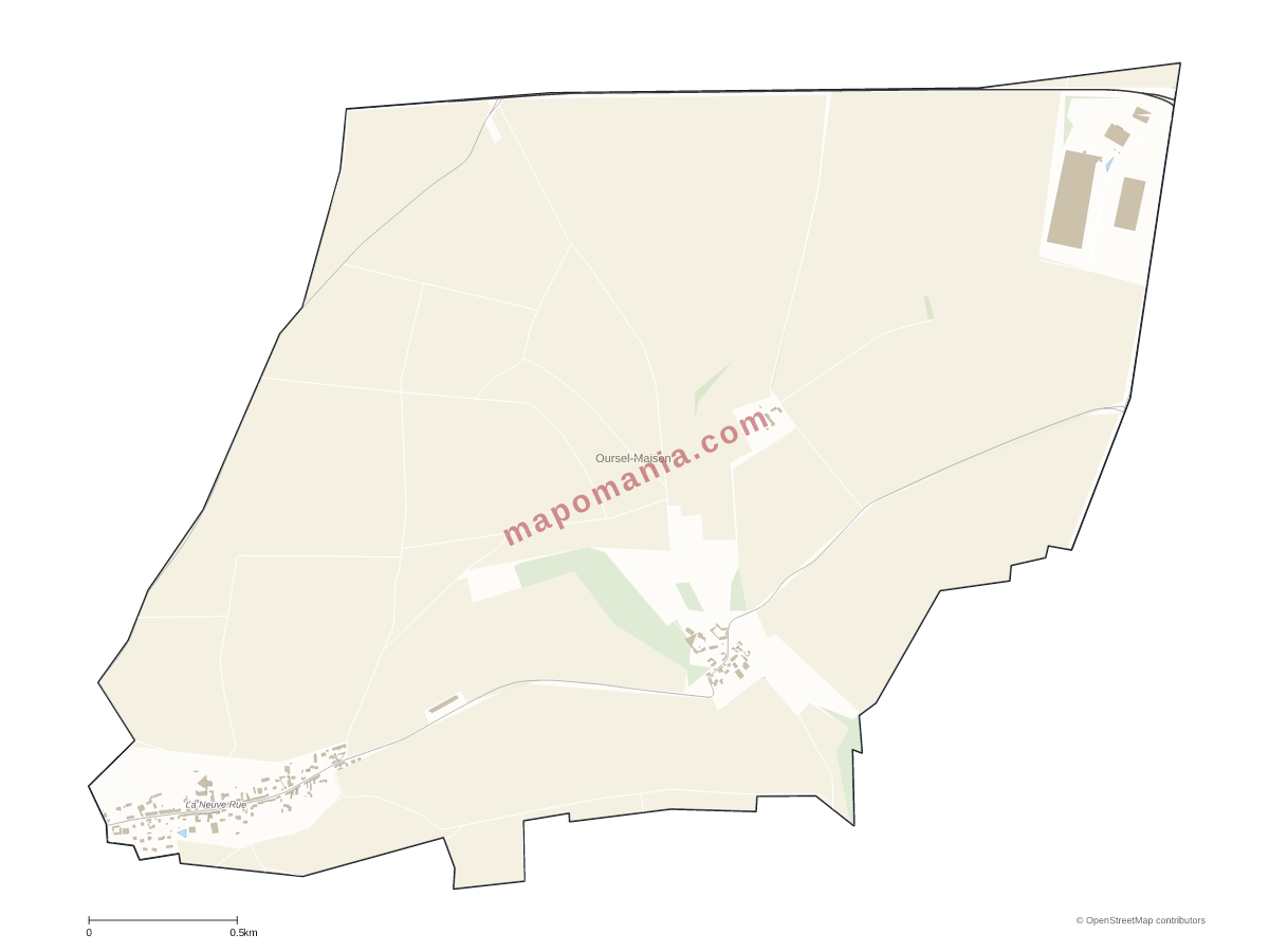 Carte de Oursel-Maison à personnaliser