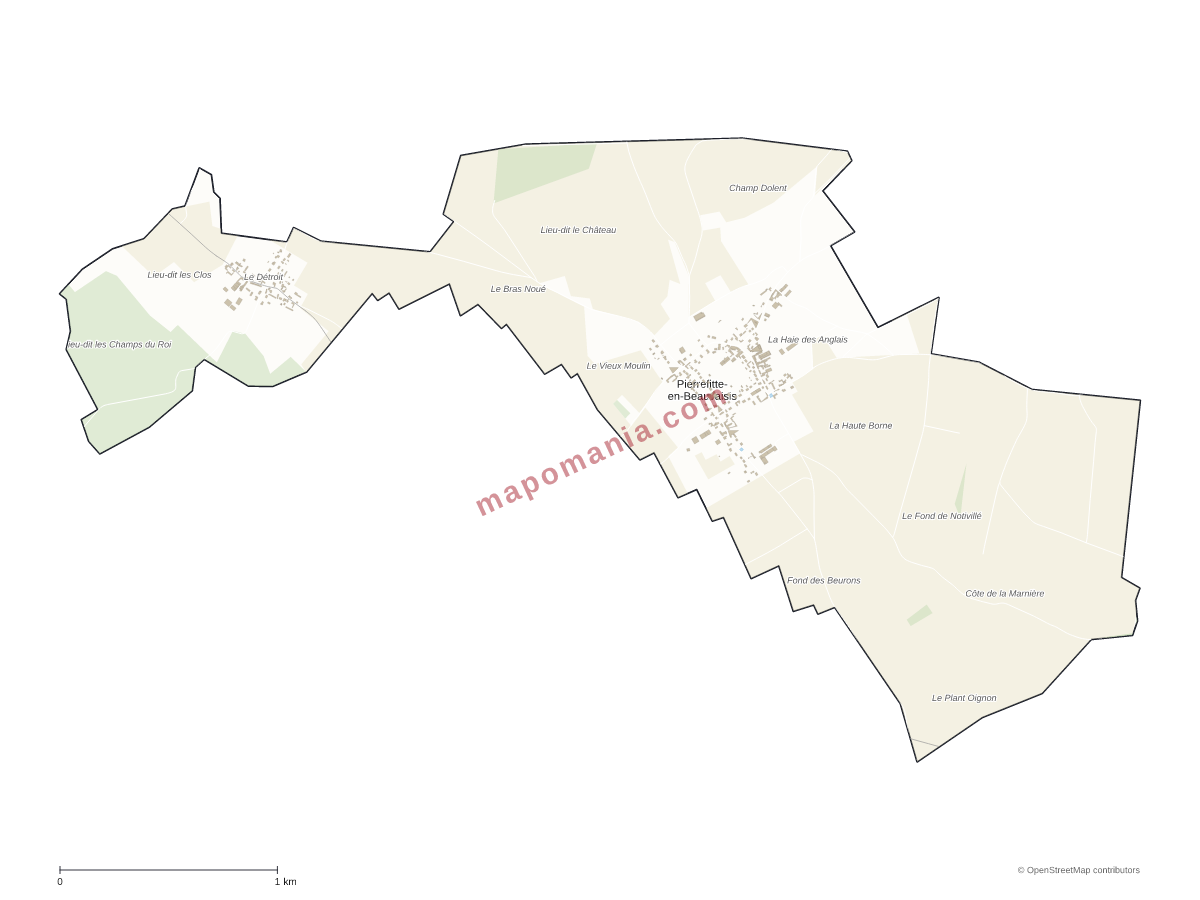 Carte de Pierrefitte-en-Beauvaisis à personnaliser