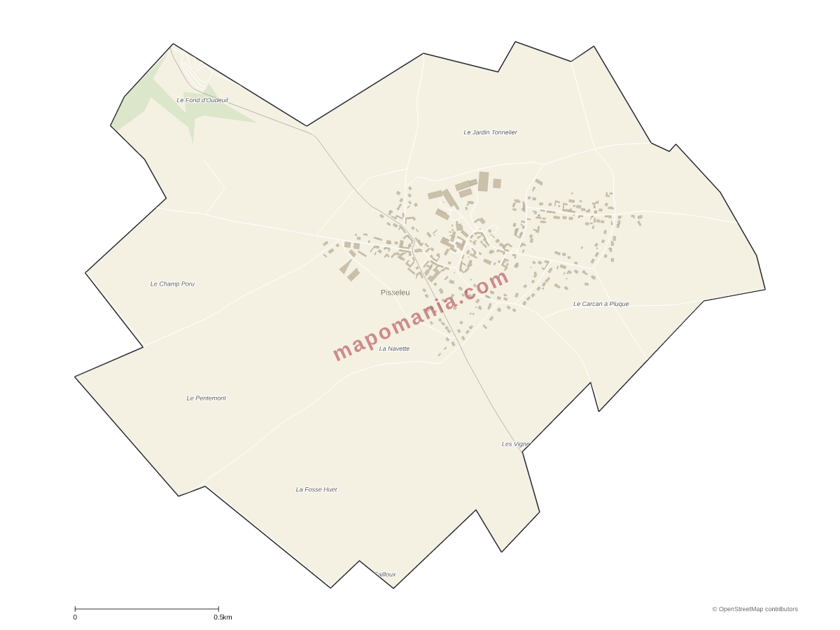 Carte de Pisseleu à personnaliser