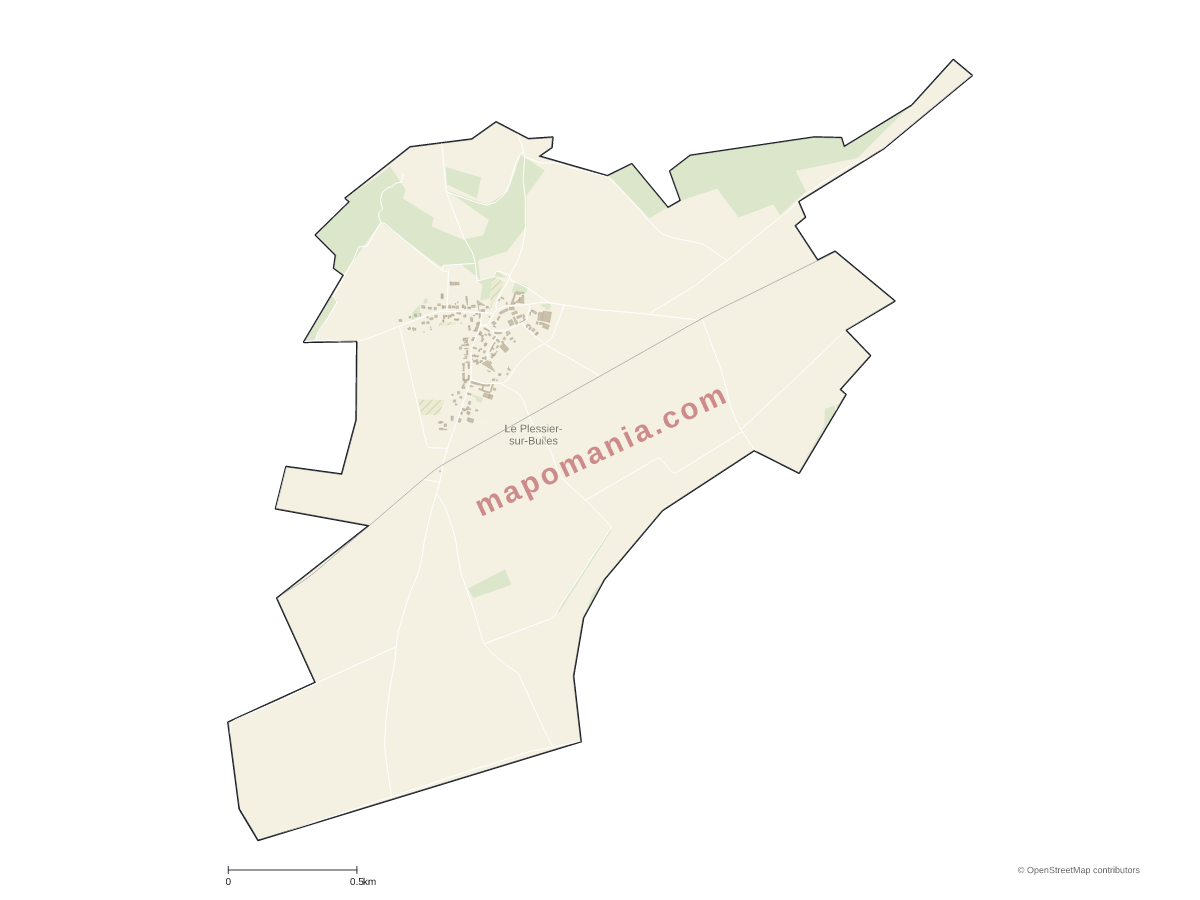 Carte de Le Plessier-sur-Bulles à personnaliser