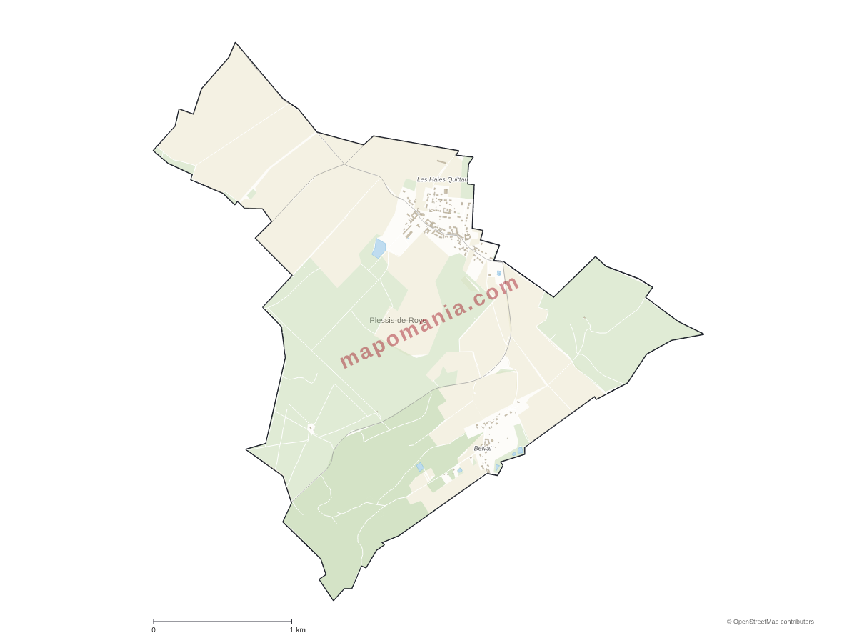 Carte de Plessis-de-Roye à personnaliser