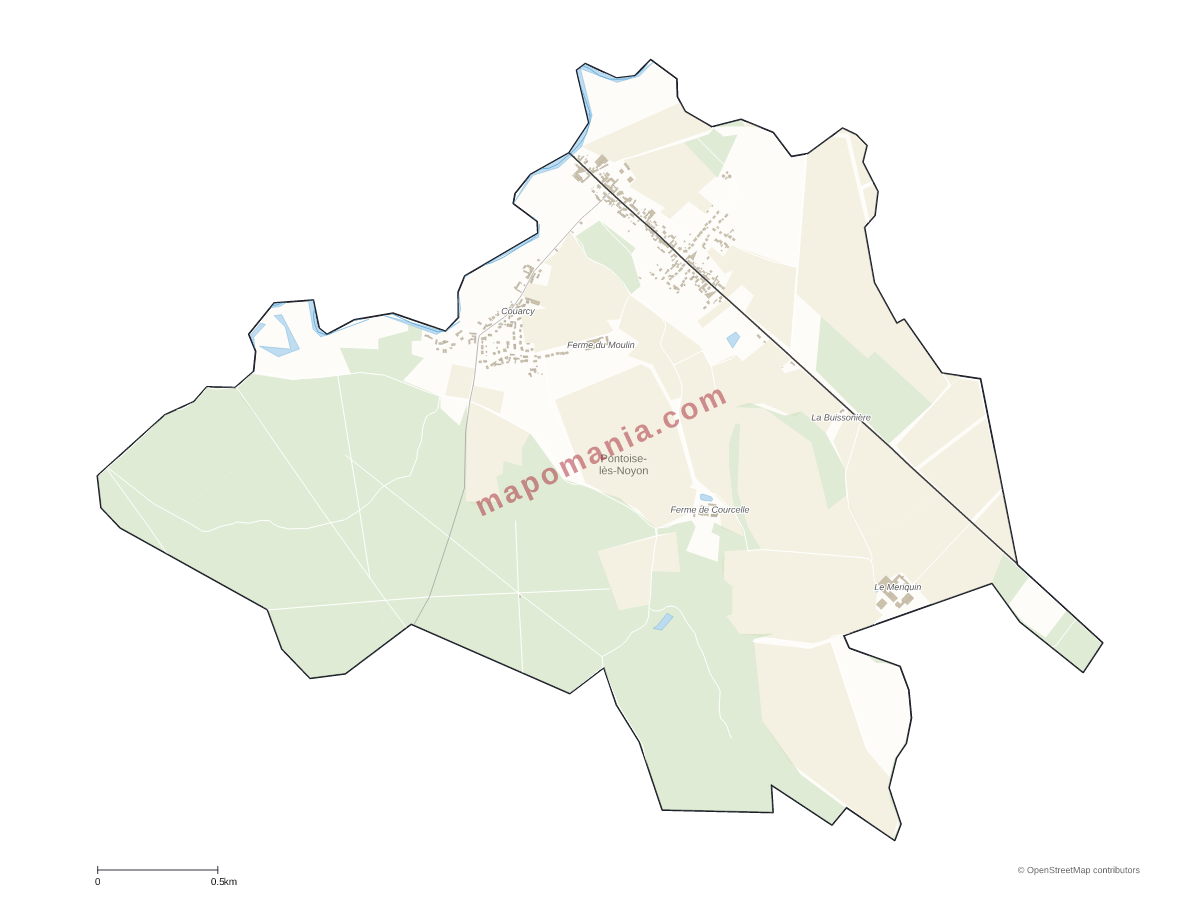 Carte de Pontoise-lès-Noyon à personnaliser