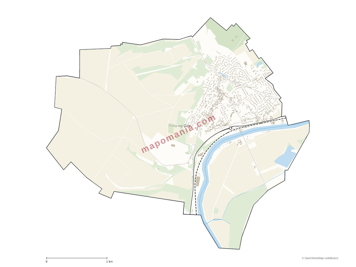 Carte de Précy-sur-Oise à personnaliser
