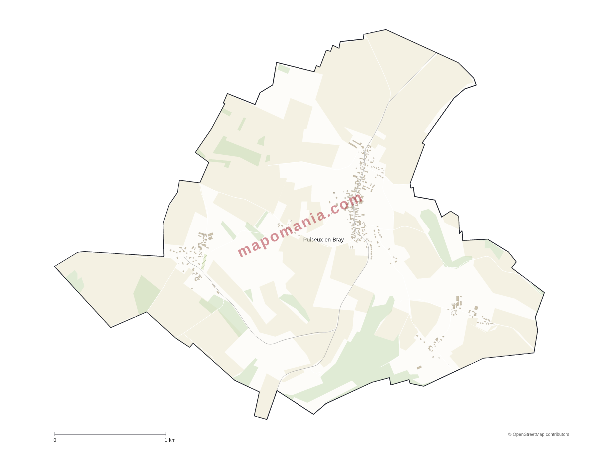 Carte de Puiseux-en-Bray à personnaliser