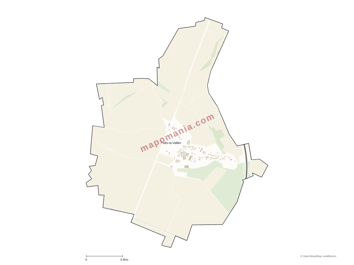 Carte de Puits-la-Vallée à personnaliser