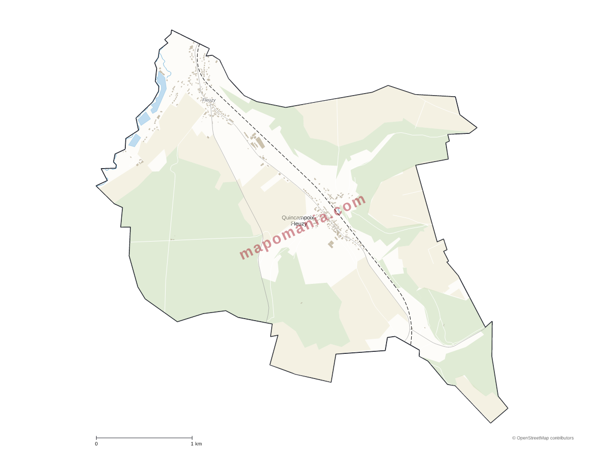 Carte de Quincampoix-Fleuzy à personnaliser