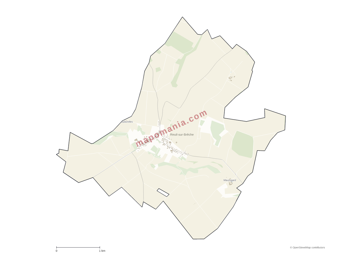Carte de Reuil-sur-Brêche à personnaliser