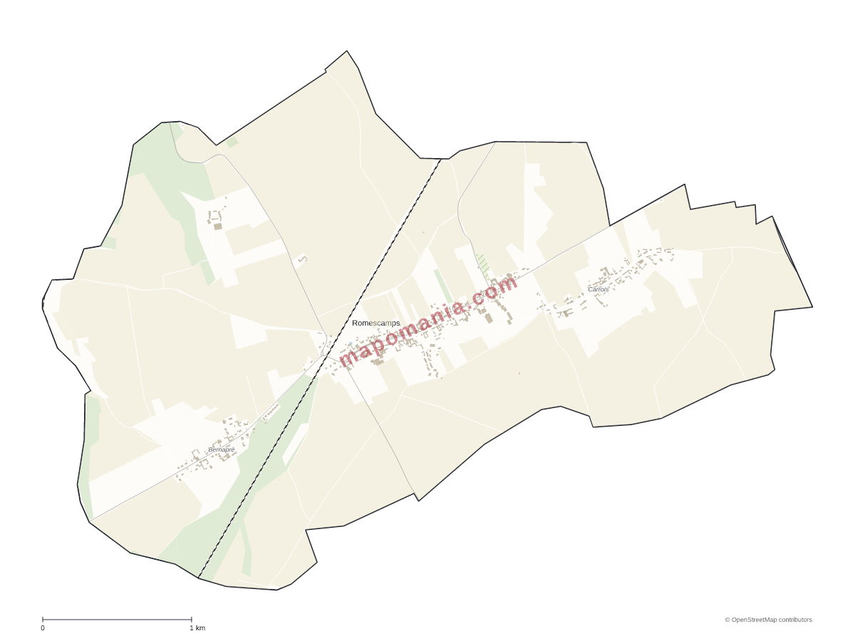 Carte de Romescamps à personnaliser