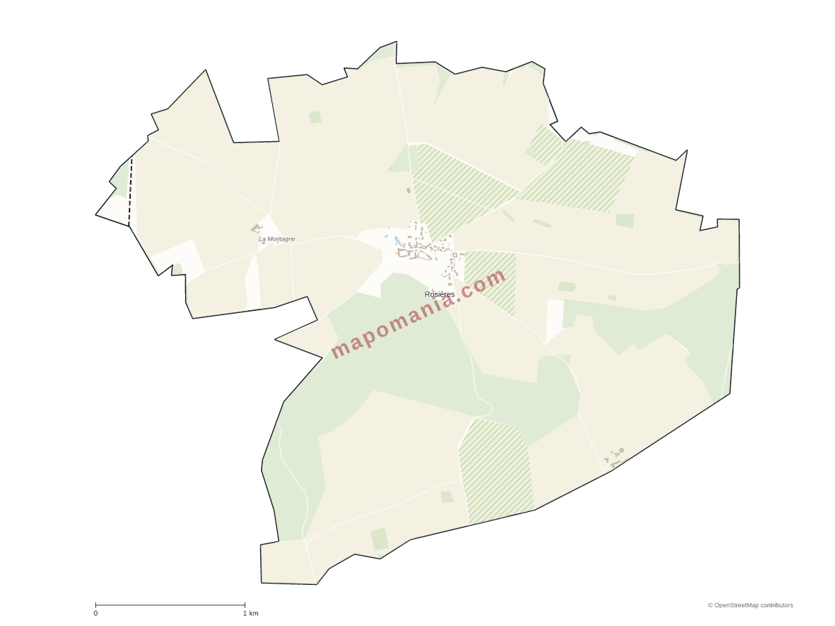 Carte de Rosières à personnaliser