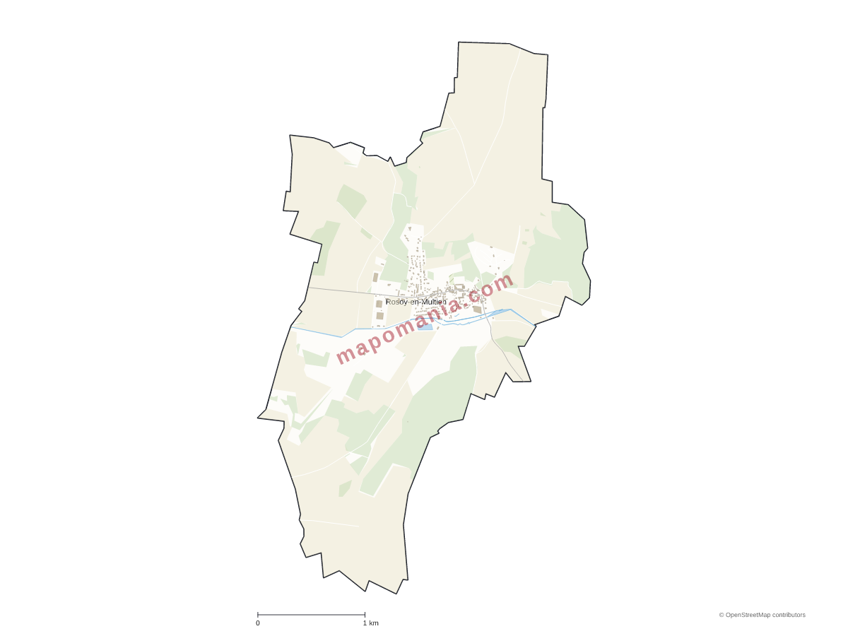 Carte de Rosoy-en-Multien à personnaliser