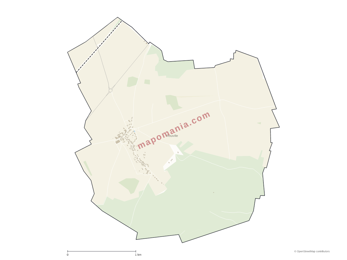 Carte de Rouville à personnaliser