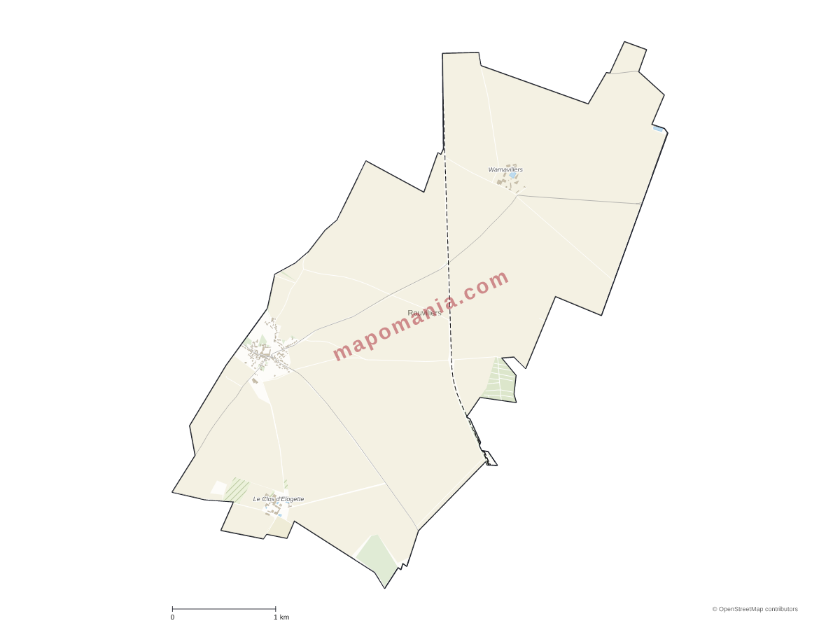 Carte de Rouvillers à personnaliser