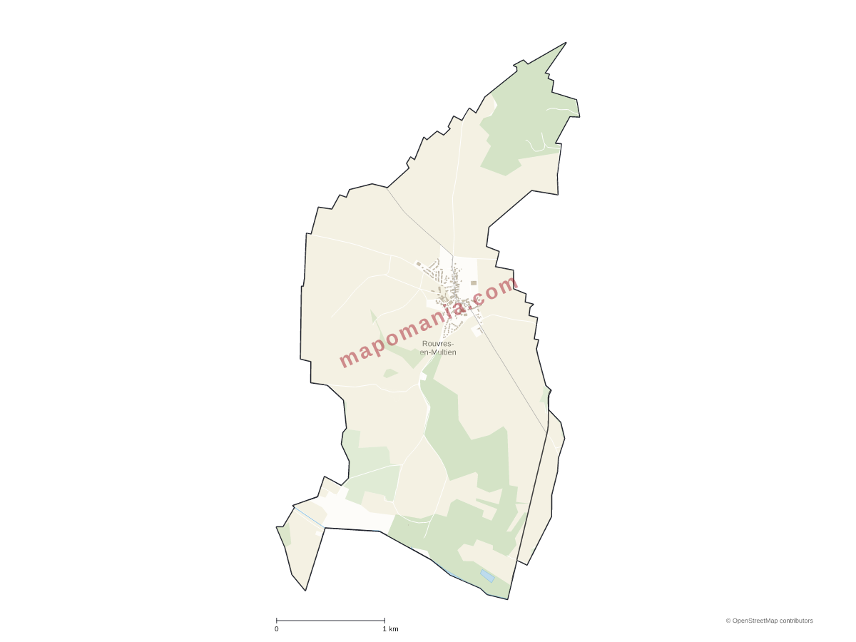 Carte de Rouvres-en-Multien à personnaliser