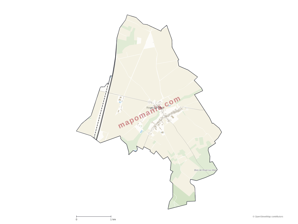 Carte de Roye-sur-Matz à personnaliser
