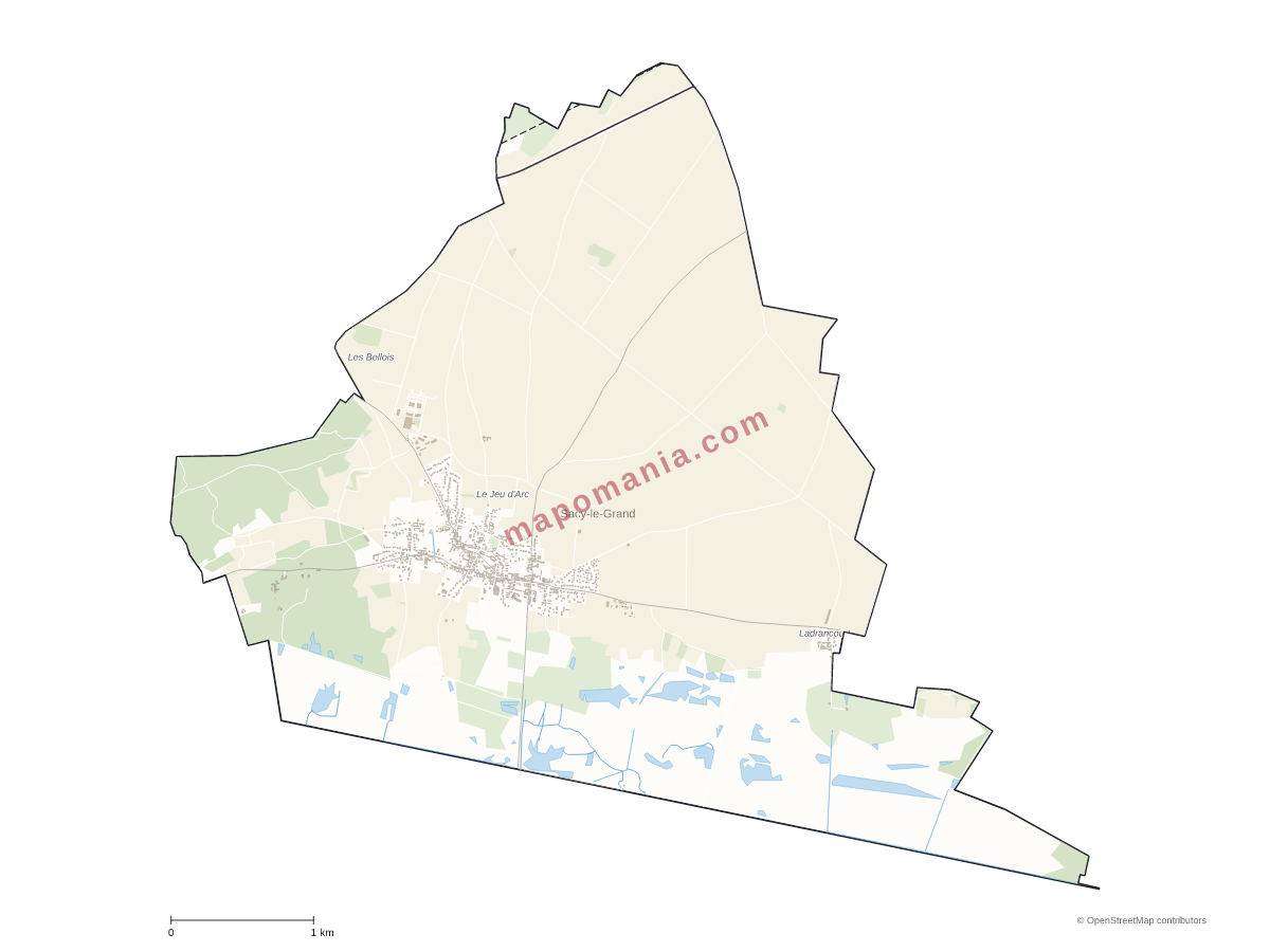 Carte de Sacy-le-Grand à personnaliser
