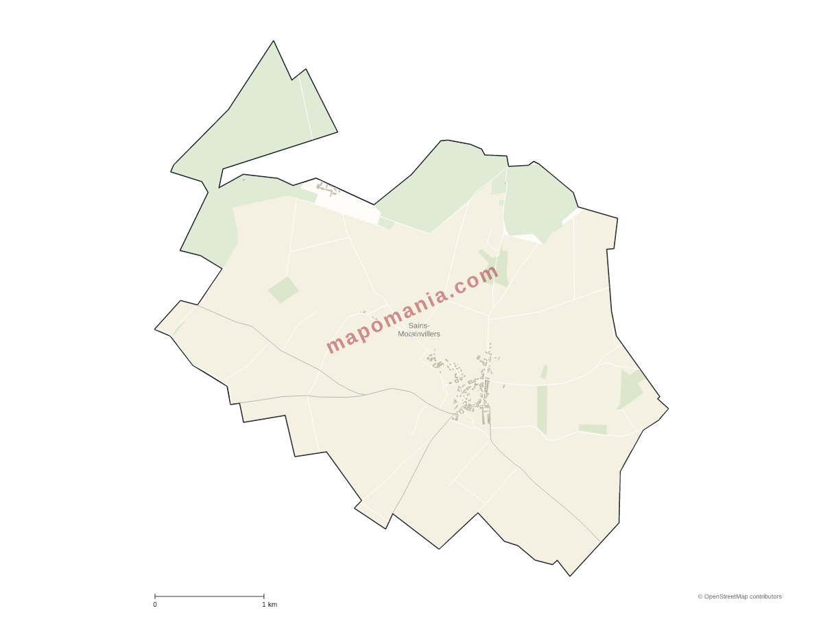 Carte de Sains-Morainvillers à personnaliser